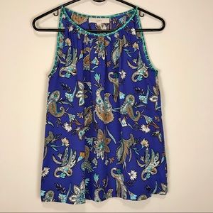 Loft | Royal Blue Paisley Patterned Tank Top